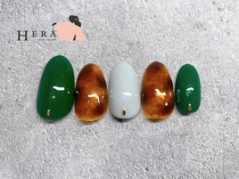 べっ甲　秋　グリーン