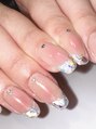 ジーナネイル 京都駅前(Zina nail) チーク×ガラスフレンチ