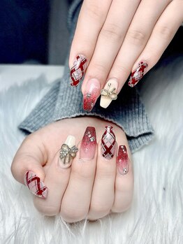 ハイビューティー 渋谷(Hi Beauty)/長さだし チェックネイル