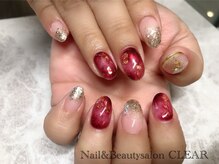 ネイルアンドビューティーサロン クリア(CLEAR)/ボルドーべっ甲ネイル