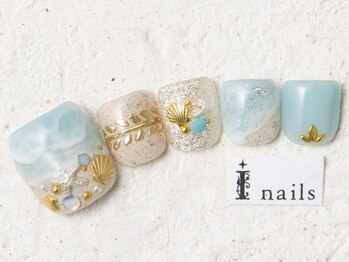 アイネイルズ 新宿店(I nails)/サマー砂浜海フット11480円