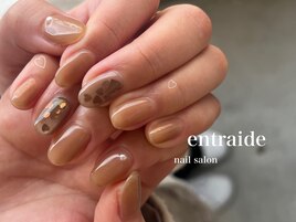 奥行きハートホロネイル
