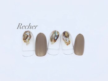 ネイルサロンリシェ 烏丸御池(Recher)/秋のさりげなニュアンスネイル
