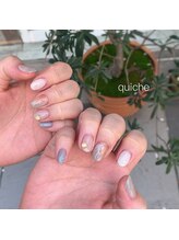 キッシュネイルズ(quiche nails)/オレンジ×アッシュグレー