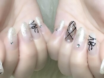 ファッシーナ(Fascina)/チェック×リボンネイル