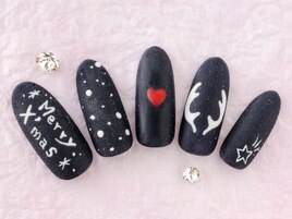 手描きクリスマスネイル