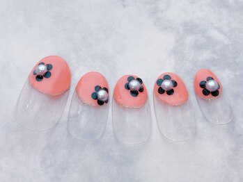 ネイルサロン ウィル 恵比寿(will)/丸フレンチフラワーアート