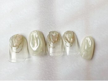 アイネイルズ 梅田店(I nails)/ホワイトパウダー華奢¥9200