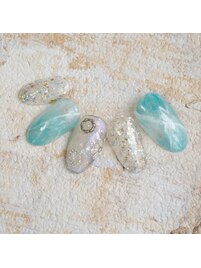 大理石×スタッズ