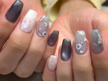 ヴィヴィアン ネイル(Vivian nail)/お洒落ニュアンスフラワー