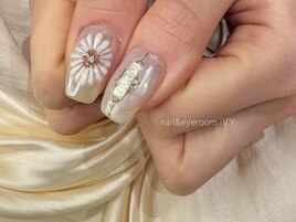 お花/ビジュー/親指アート