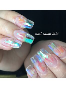 ネイルサロン ビビ(bibi)/クリア感のオーロラネイル