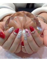 エスフィーネイルサロン ブリーユ(Esfy nailsalon Brille)/ハートヒョウ柄ネイル