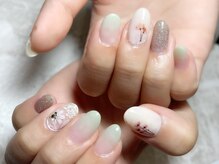 レディグリッター(Lady glitter)/パステルカーキ×レース