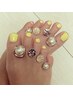 春★フットネイル　《ワンカラージェルネイル》バブルバス＆甘皮ケア付き