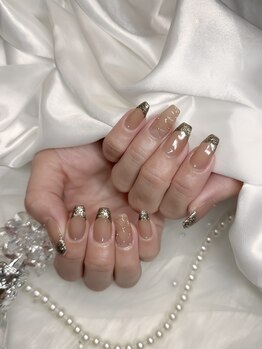 ラメフレンチネイル