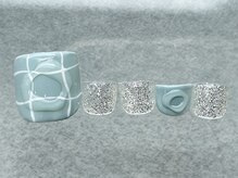 ネイルメゾン 天神店(NAIL MAISON)/ブルーチェックラメ￥7000