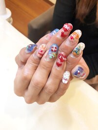 3Dクリスマスネイル