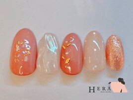 リーフ　ミラー　金箔　ドット