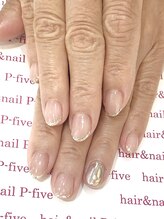 ヘアアンドネイル ピーファイブ(P-five)/シンプルラメフレンチネイル♪