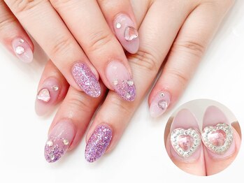 ネイルコレクション ピンク(Nail Collection Pink)/ジェル定額￥7990コース☆ハート