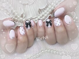 ドットリボン×スキニーフレンチ