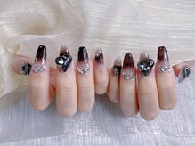 アイゴネイル 錦糸町(Aigoネイル)/黒ハートグラデ♪【錦糸町】