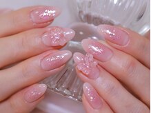 幻之花ネイル/チークネイル　ワンホンネイル