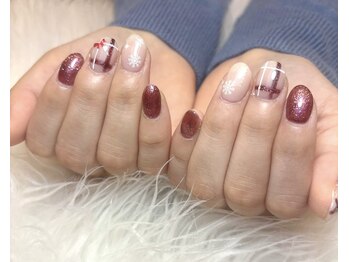 リブヴァラ(Lib Valla)/チェック柄ネイル/クリスマス