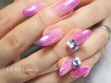 ネイルサロン グラム ジェミッシュ(GLAM Gemish)/定額デザイン/10,450＋ビジュー