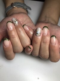 スキニーフレンチ×アートネイル