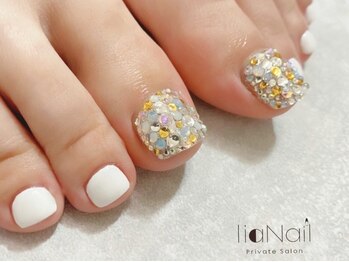 リアネイル(liaNail)/フット持込OKアート2本(親指) ♪