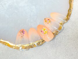 押し花ハートネイル