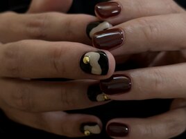 ボルドー × アートネイル