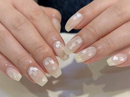 ホワイトハートホロネイル