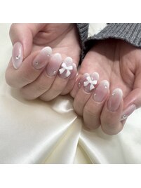 ラメグラ/リボンネイル