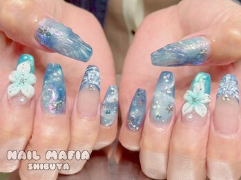 ネイルマフィア 渋谷(NAIL MAFIA)の写真/うるうる★キラキラ★ツヤツヤNAILで魅せる指先に♪王道のモテネイルや大人気の韓国・ワンホンも*。・