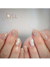 アイネイルズ(Ai nails)/水彩風フラワー