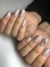 イーネイル(e-NAIL)/透けグレーのニュアンスミラー