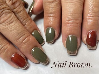 秋カラーでミラーフレンチ