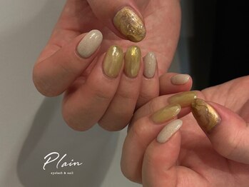 プレーン 恵比寿(Plain)の写真/【嬉しい口コミ殺到】オーダーメイドワンカラーやニュアンスデザインでシンプルな"大人カワイイ"を実現♪
