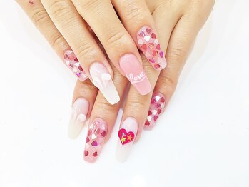 ネイルコレクション ピンク(Nail Collection Pink)/スカルプアート付放★ハート