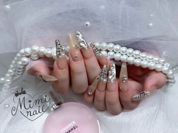 ミミネイル(Mimi nail)/ちゅるんベージュ×ツイード
