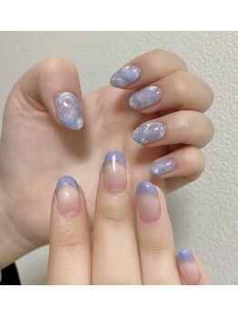 コロミネイル(colome nail)/フレンチ、マーブル