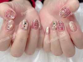 クリスマスツイードネイル