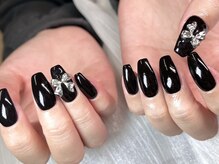 コローレ(Colore)/黒×リボン【ネイリスト:MIKU】