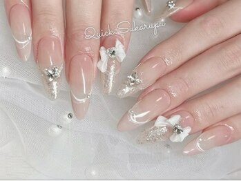 Quick Sukarupu 池袋東口【チップ長さだし専門店】/リボンネイル