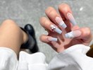 ★レース水色ネイル★