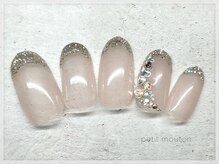 プチムトン 鶯谷店(petit mouton)/【ラメフレンチ×ビジュー】