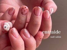 アントレッド(entraide)/キラキラ韓国ネイル